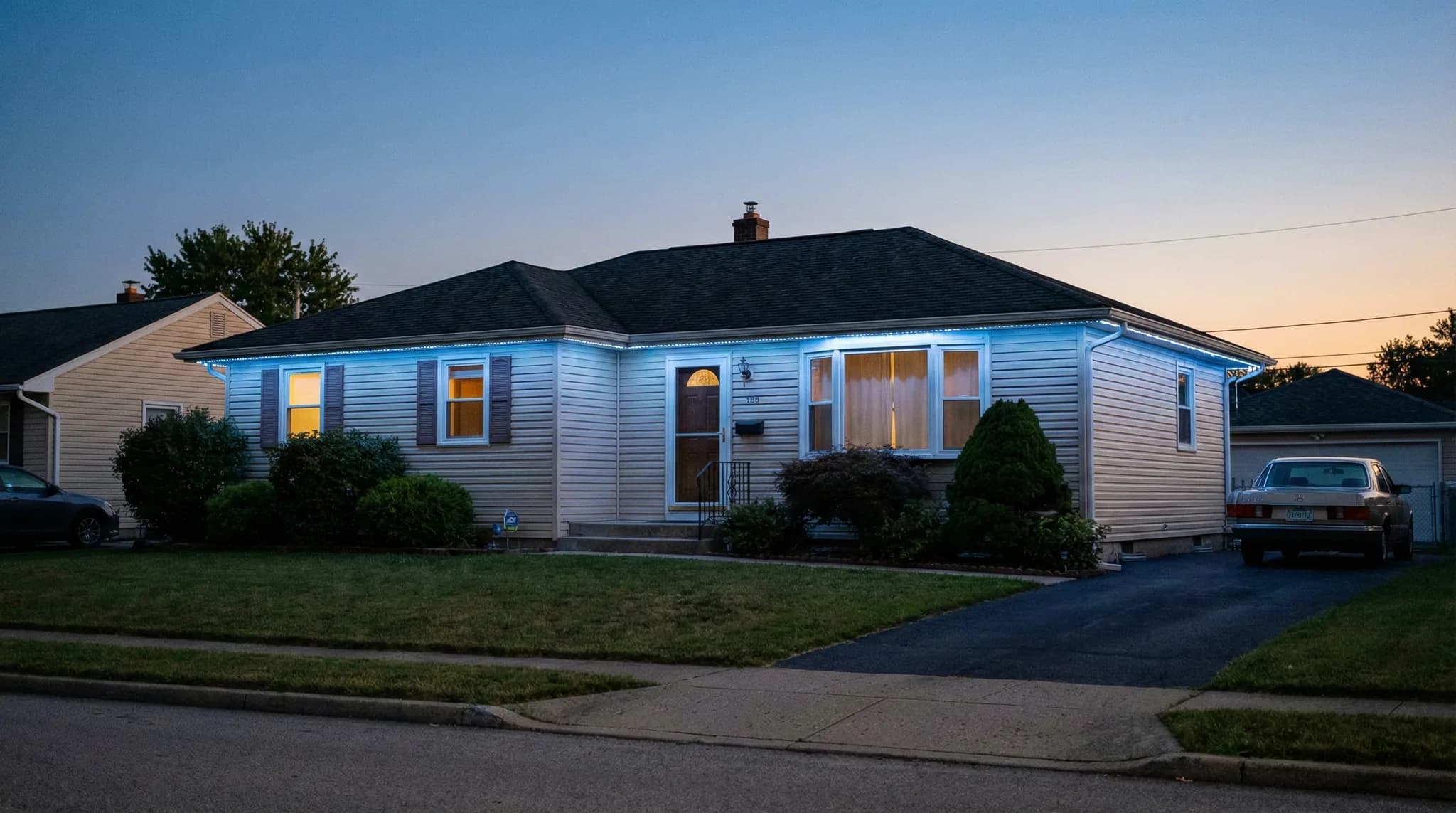 Beautiful home with permanent LED lighting